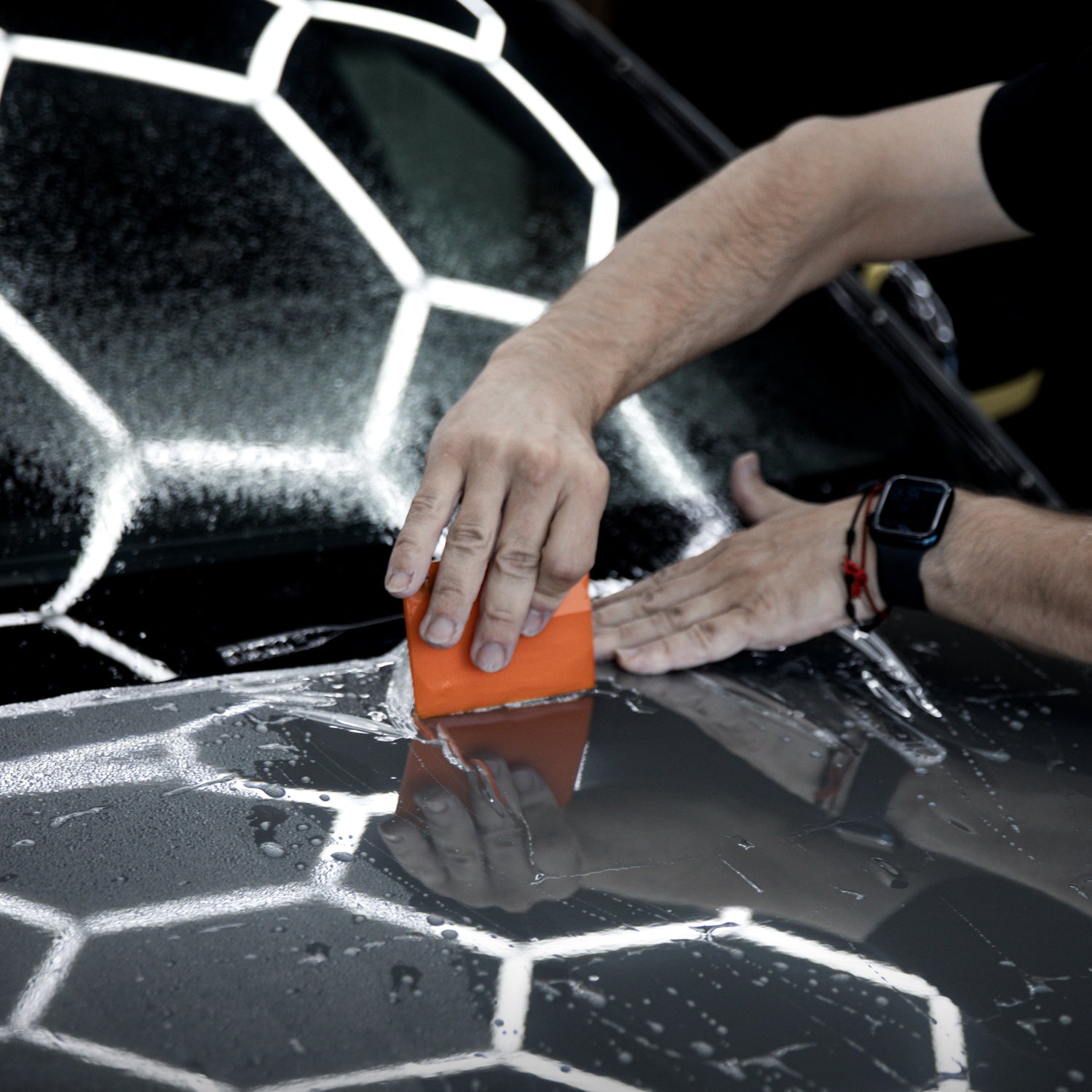 aplicação ppf no capo de um Audi A3 Sline