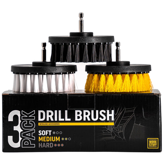 Work Stuff Drill Brush 3-Pack – Conjunto de Escovas para Berbequim (Soft, Medium & Hard)