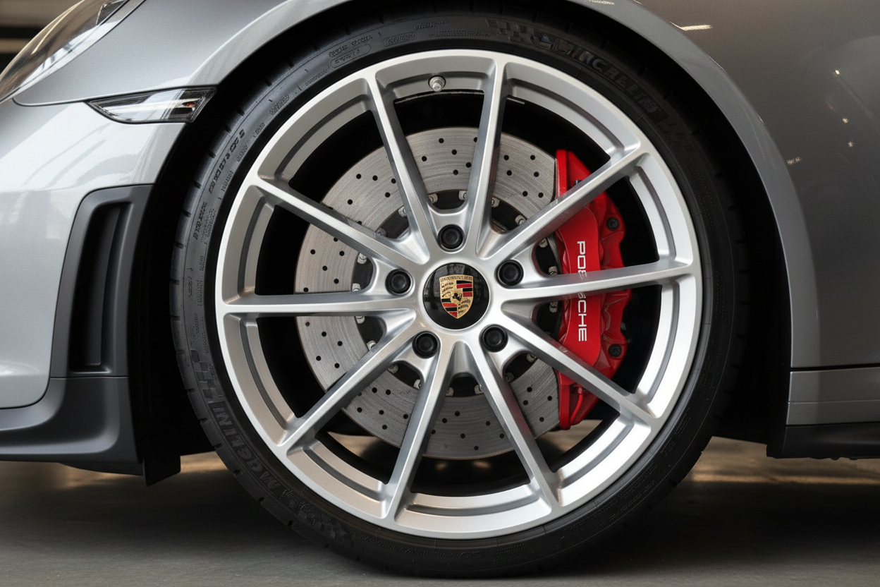 Porsche GT3 RS com foco nas jantes, novas, a brilhando