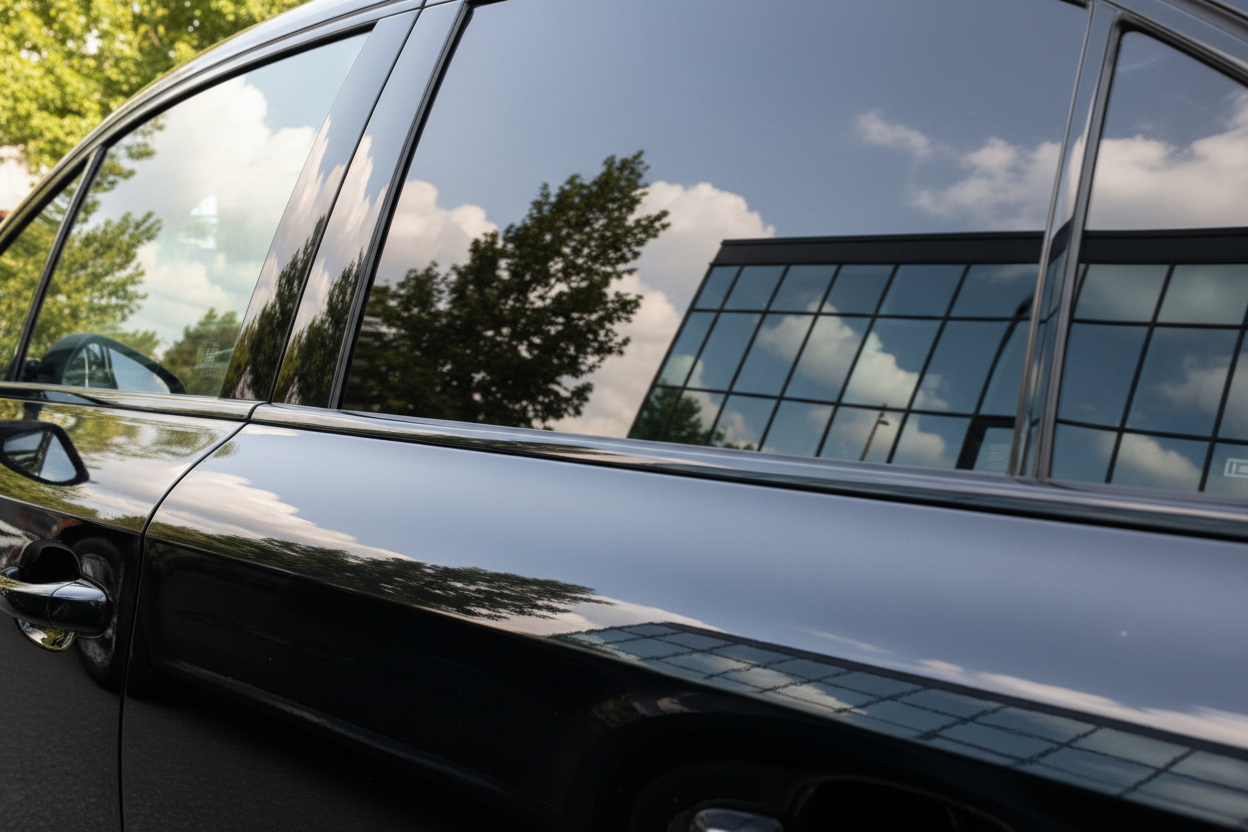 Reflexo perfeito num painel automóvel.